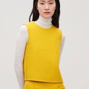 BNWT NEW COS & Other Stories Shop Lemon Yellow Panelled Wool Blouse Top US 10!